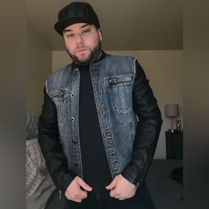 Zara denim and leather jacket